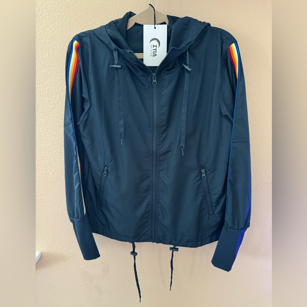 NEW Zyia Navy Rainbow Bomber Jacket